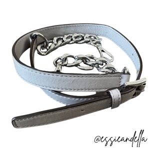 Michael Kors Silver and Gray Bag Strap